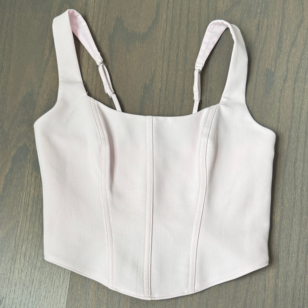 abercrombie baby pink corset tank top